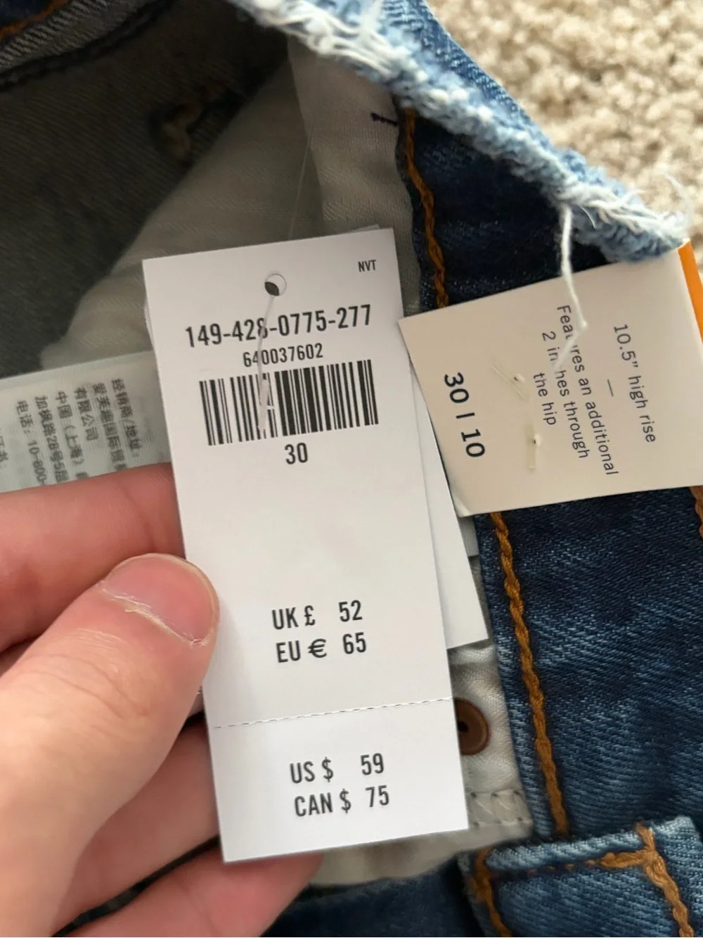 Abercrombie and fitch blue distress Raw Hem Distressed Denim Shorts 30(10) NWT